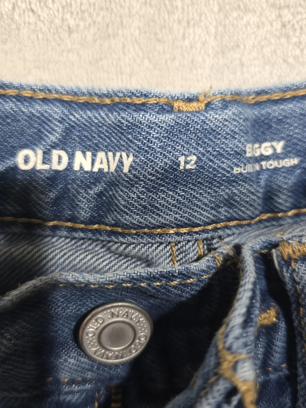 Old Navy Boys Olive Camo Cargo Pants with Blue Denim Jeans